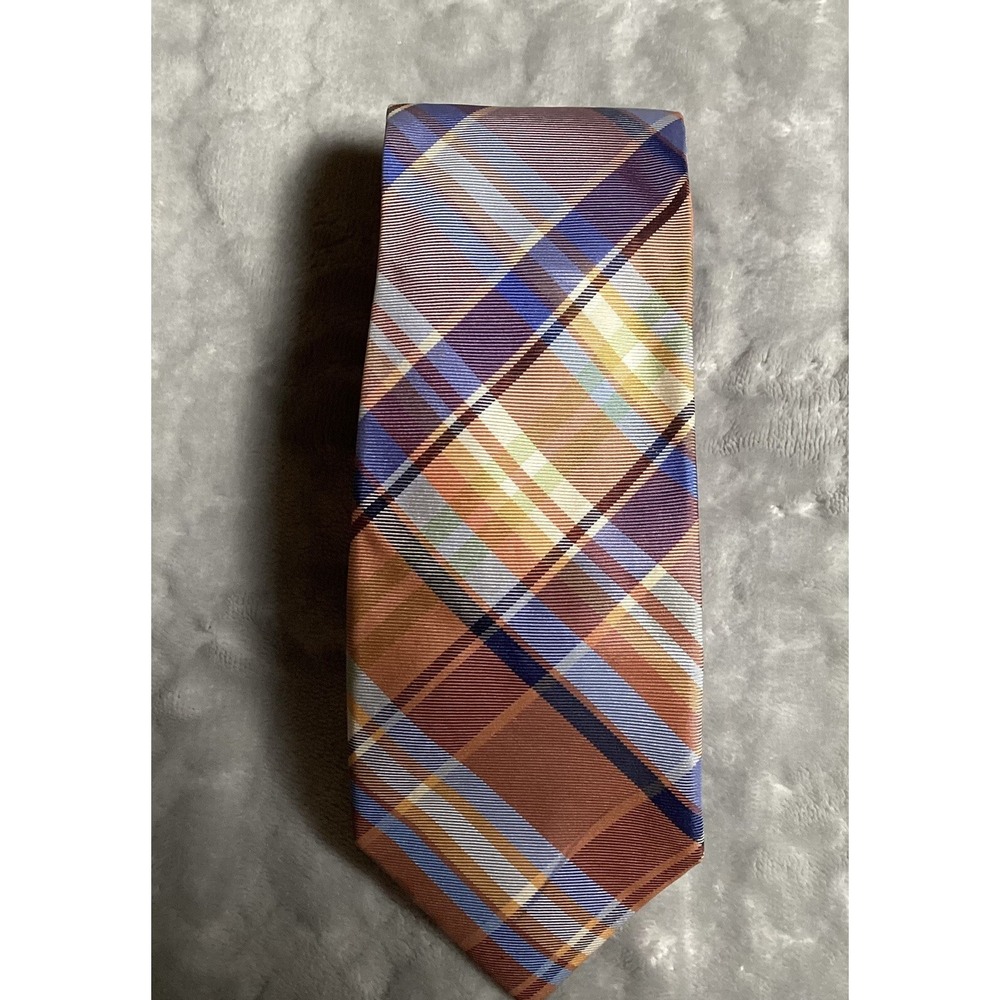 Tommy‎ Hilfiger Tie 100% Silk Plaid Print